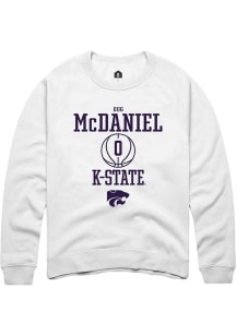 Dug McDaniel Rally Mens White K-State Wildcats NIL Sport Icon Crew Sweatshirt