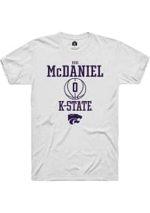 Dug McDaniel White K-State Wildcats NIL Sport Icon Short Sleeve T Shirt