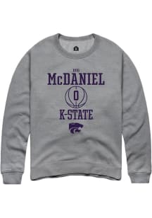 Dug McDaniel Rally Mens Graphite K-State Wildcats NIL Sport Icon Crew Sweatshirt