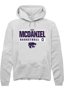 Dug McDaniel Rally Mens White K-State Wildcats NIL Stacked Box Hooded Sweatshirt