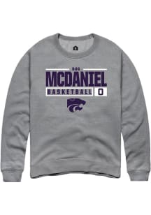 Dug McDaniel Rally Mens Graphite K-State Wildcats NIL Stacked Box Crew Sweatshirt