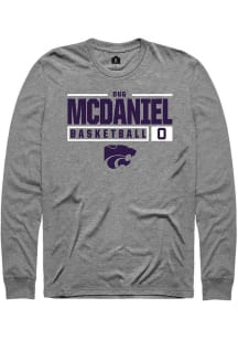 Dug McDaniel Rally Mens Graphite K-State Wildcats NIL Stacked Box Tee