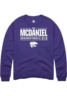 Dug McDaniel Rally Mens Purple K-State Wildcats NIL Stacked Box Crew Sweatshirt