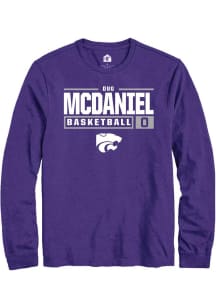 Dug McDaniel Rally Mens Purple K-State Wildcats NIL Stacked Box Tee