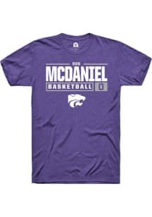 Dug McDaniel Purple K-State Wildcats NIL Stacked Box Short Sleeve T Shirt