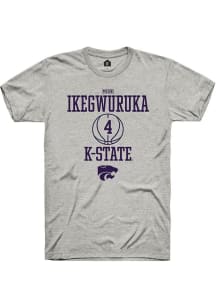 Mobi Ikegwuruka Ash K-State Wildcats NIL Sport Icon Short Sleeve T Shirt