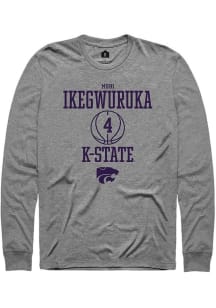 Mobi Ikegwuruka Rally Mens Graphite K-State Wildcats NIL Sport Icon Tee