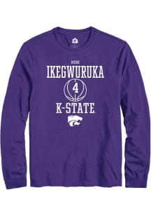 Mobi Ikegwuruka Rally Mens Purple K-State Wildcats NIL Sport Icon Tee