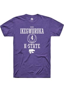 Mobi Ikegwuruka Purple K-State Wildcats NIL Sport Icon Short Sleeve T Shirt