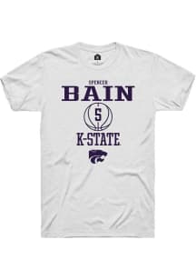 Spencer Bain White K-State Wildcats NIL Sport Icon Short Sleeve T Shirt