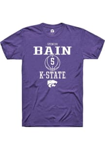 Spencer Bain Purple K-State Wildcats NIL Sport Icon Short Sleeve T Shirt