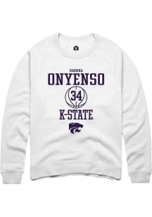 Ugonna Onyenso Rally Mens White K-State Wildcats NIL Sport Icon Crew Sweatshirt