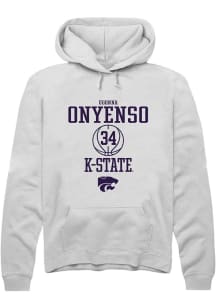 Ugonna Onyenso Rally Mens White K-State Wildcats NIL Sport Icon Hooded Sweatshirt