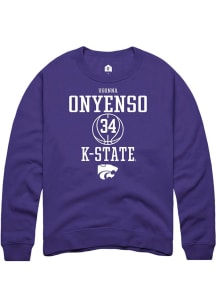 Ugonna Onyenso Rally Mens Purple K-State Wildcats NIL Sport Icon Crew Sweatshirt