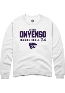 Ugonna Onyenso Rally Mens White K-State Wildcats NIL Stacked Box Crew Sweatshirt