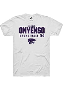 Ugonna Onyenso White K-State Wildcats NIL Stacked Box Short Sleeve T Shirt