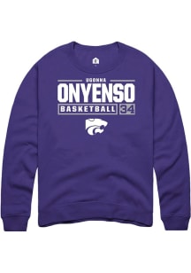 Ugonna Onyenso Rally Mens Purple K-State Wildcats NIL Stacked Box Crew Sweatshirt