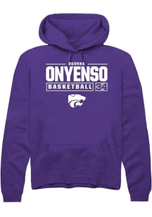 Ugonna Onyenso Rally Mens Purple K-State Wildcats NIL Stacked Box Hooded Sweatshirt