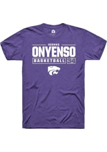 Ugonna Onyenso Purple K-State Wildcats NIL Stacked Box Short Sleeve T Shirt