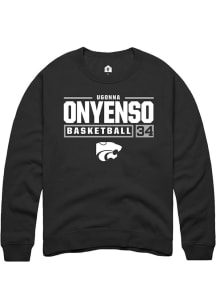 Ugonna Onyenso Rally Mens Black K-State Wildcats NIL Stacked Box Crew Sweatshirt