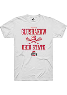 Braden Glushakow White Ohio State Buckeyes NIL Sport Icon Short Sleeve T Shirt