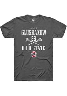 Braden Glushakow Dark Grey Ohio State Buckeyes NIL Sport Icon Short Sleeve T Shirt