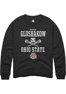 Braden Glushakow Rally Mens Black Ohio State Buckeyes NIL Sport Icon Crew Sweatshirt