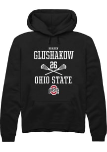 Braden Glushakow Rally Mens Black Ohio State Buckeyes NIL Sport Icon Hooded Sweatshirt