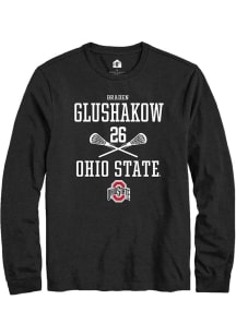 Braden Glushakow Rally Mens Black Ohio State Buckeyes NIL Sport Icon Tee