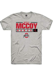 Brielle McCoy Ash Ohio State Buckeyes NIL Stacked Box Short Sleeve T Shirt