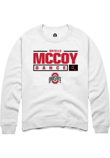 Brielle McCoy Rally Mens White Ohio State Buckeyes NIL Stacked Box Crew Sweatshirt