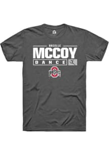 Brielle McCoy Dark Grey Ohio State Buckeyes NIL Stacked Box Short Sleeve T Shirt