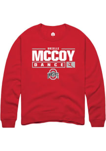 Brielle McCoy Rally Mens Red Ohio State Buckeyes NIL Stacked Box Crew Sweatshirt