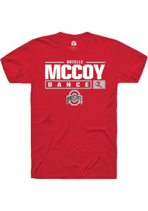 Brielle McCoy Red Ohio State Buckeyes NIL Stacked Box Short Sleeve T Shirt