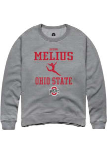 Brynn Melius Rally Mens Graphite Ohio State Buckeyes NIL Sport Icon Crew Sweatshirt