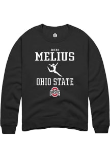 Brynn Melius Rally Mens Black Ohio State Buckeyes NIL Sport Icon Crew Sweatshirt