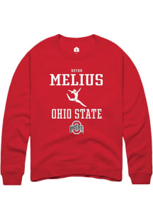 Brynn Melius Rally Mens Red Ohio State Buckeyes NIL Sport Icon Crew Sweatshirt