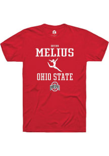 Brynn Melius Red Ohio State Buckeyes NIL Sport Icon Short Sleeve T Shirt