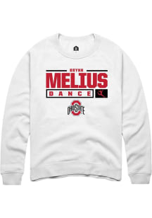 Brynn Melius Rally Mens White Ohio State Buckeyes NIL Stacked Box Crew Sweatshirt