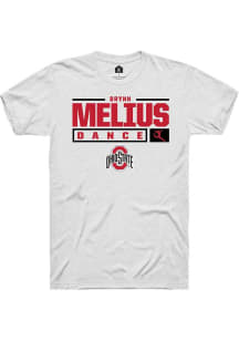 Brynn Melius White Ohio State Buckeyes NIL Stacked Box Short Sleeve T Shirt