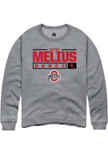 Brynn Melius Rally Mens Graphite Ohio State Buckeyes NIL Stacked Box Crew Sweatshirt