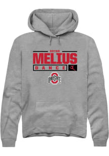 Brynn Melius Rally Mens Graphite Ohio State Buckeyes NIL Stacked Box Hooded Sweatshirt