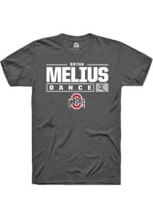 Brynn Melius Dark Grey Ohio State Buckeyes NIL Stacked Box Short Sleeve T Shirt