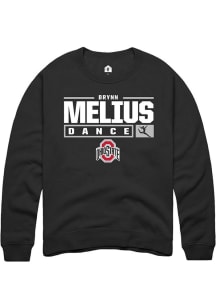 Brynn Melius Rally Mens Black Ohio State Buckeyes NIL Stacked Box Crew Sweatshirt