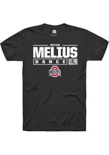 Brynn Melius Black Ohio State Buckeyes NIL Stacked Box Short Sleeve T Shirt