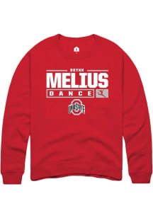 Brynn Melius Rally Mens Red Ohio State Buckeyes NIL Stacked Box Crew Sweatshirt