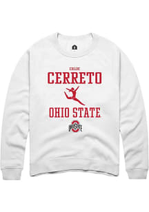 Chloe Cerreto Rally Mens White Ohio State Buckeyes NIL Sport Icon Crew Sweatshirt