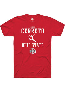 Chloe Cerreto Red Ohio State Buckeyes NIL Sport Icon Short Sleeve T Shirt