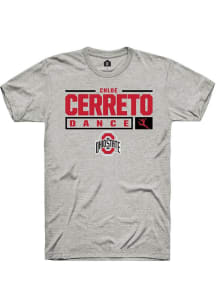 Chloe Cerreto Ash Ohio State Buckeyes NIL Stacked Box Short Sleeve T Shirt