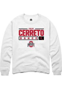 Chloe Cerreto Rally Mens White Ohio State Buckeyes NIL Stacked Box Crew Sweatshirt